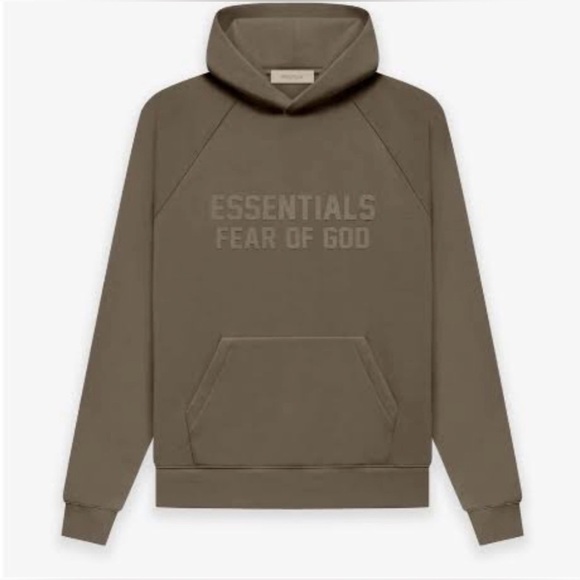 NWT Fear Of God Essentials Hoodie in Wood Size Medium
